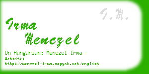 irma menczel business card